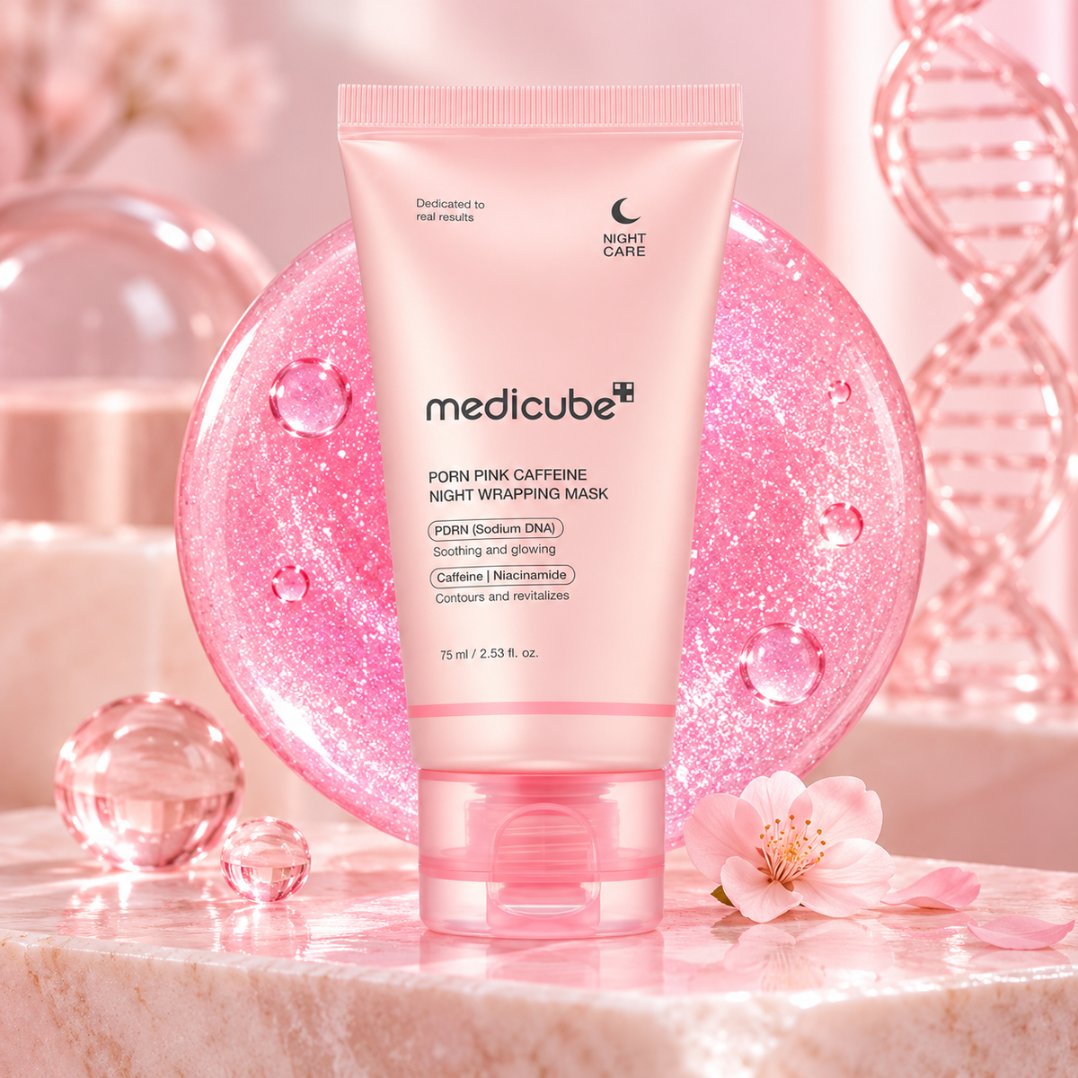 Medicube – PDRN Pink Caffeine Night Wrapping Mask