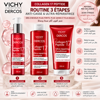 Pack Vichy Dercos -antichute en 3 étapes- روتين من 3 خطوات لمكافحة تساقط الشعر