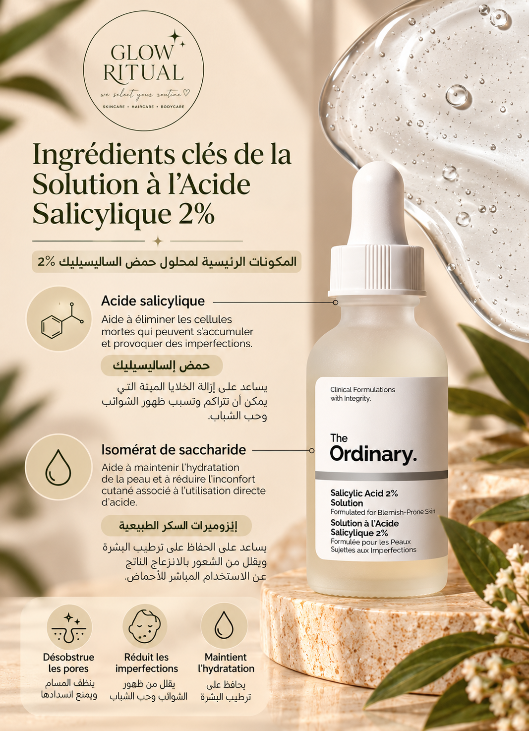 The Ordinary Solution à l'Acide Salicylique 2%, Sérum ciblé pour les peaux sujettes aux imperfections, 30 ml
