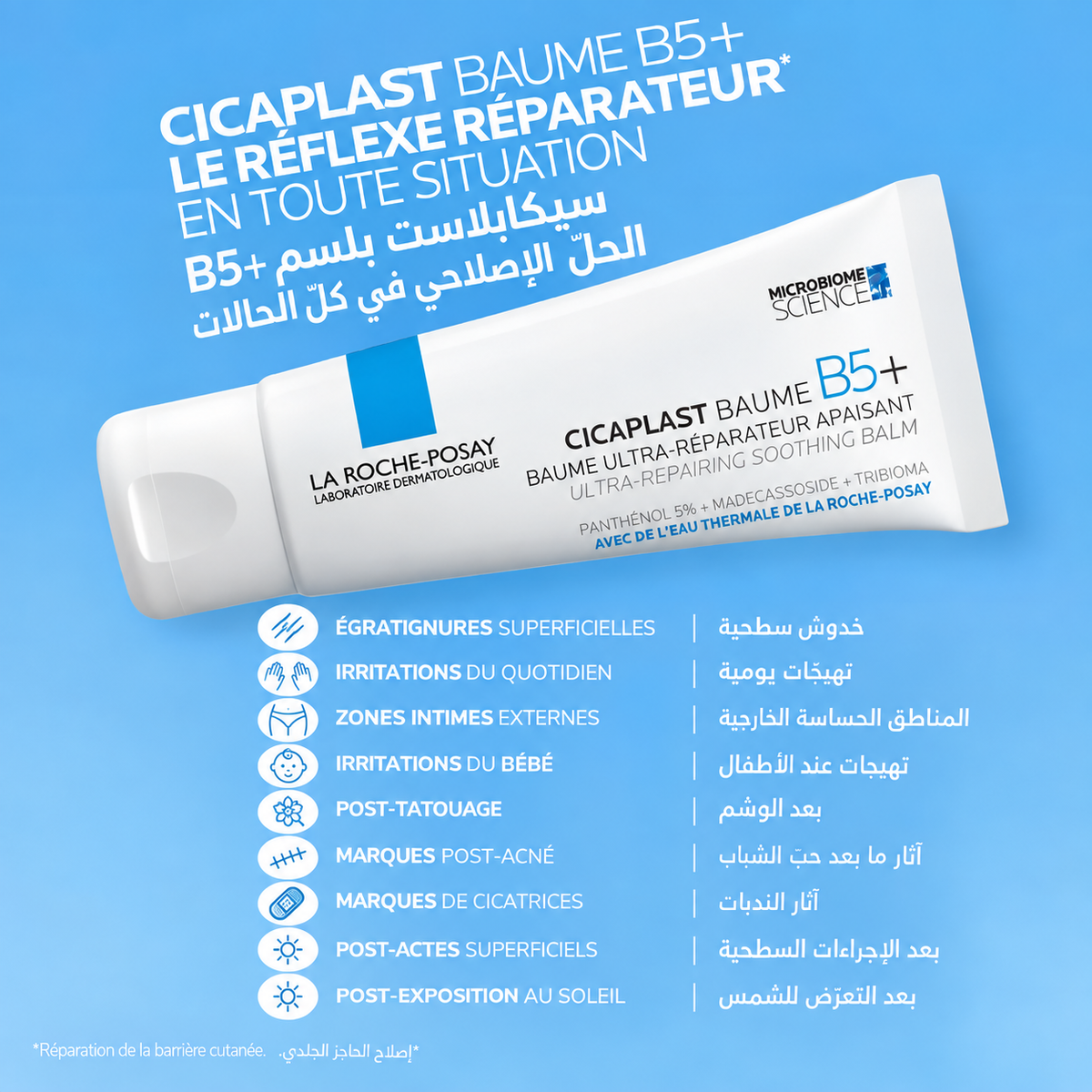 PACK SOS RÉPARATION-Cicaplast Roche Posay -باقة الإسعاف السريع لإصلاح البشرة – العناية المرممة